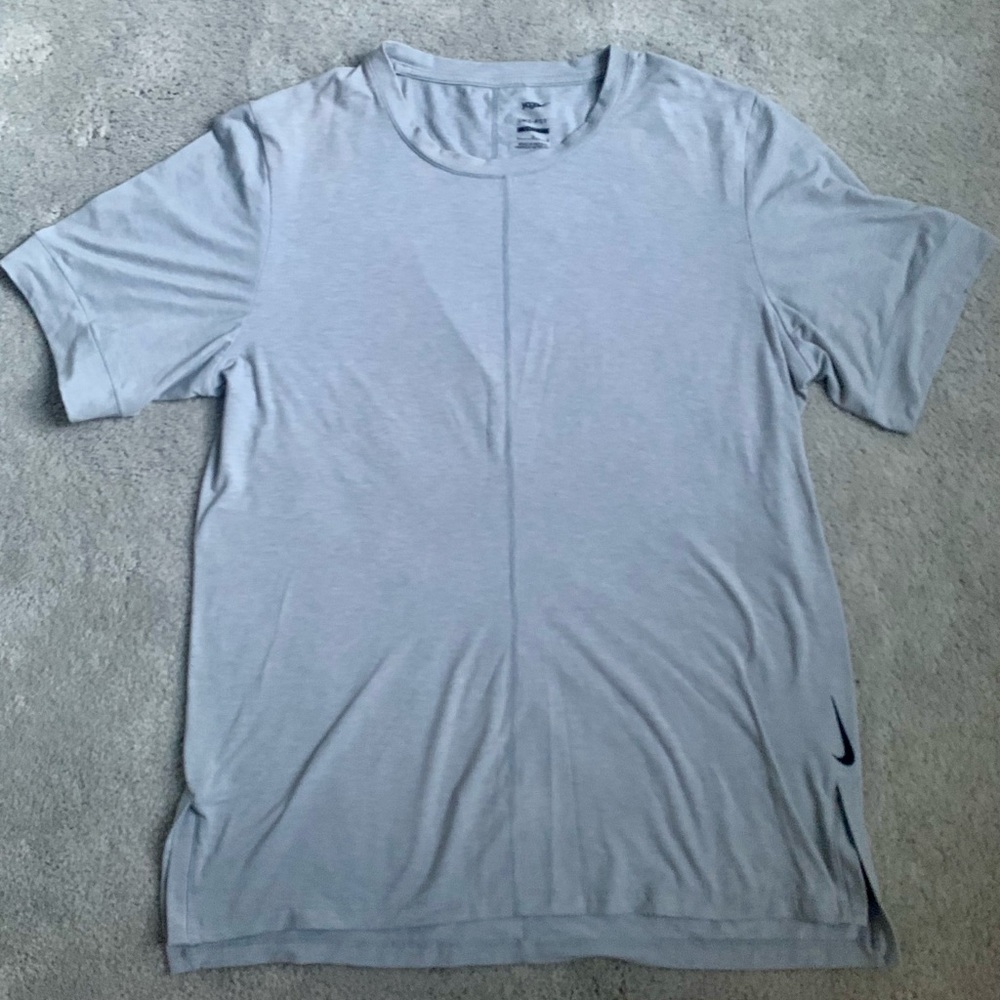 Nike Yoga T-shirt (Grey/Blue, Large)